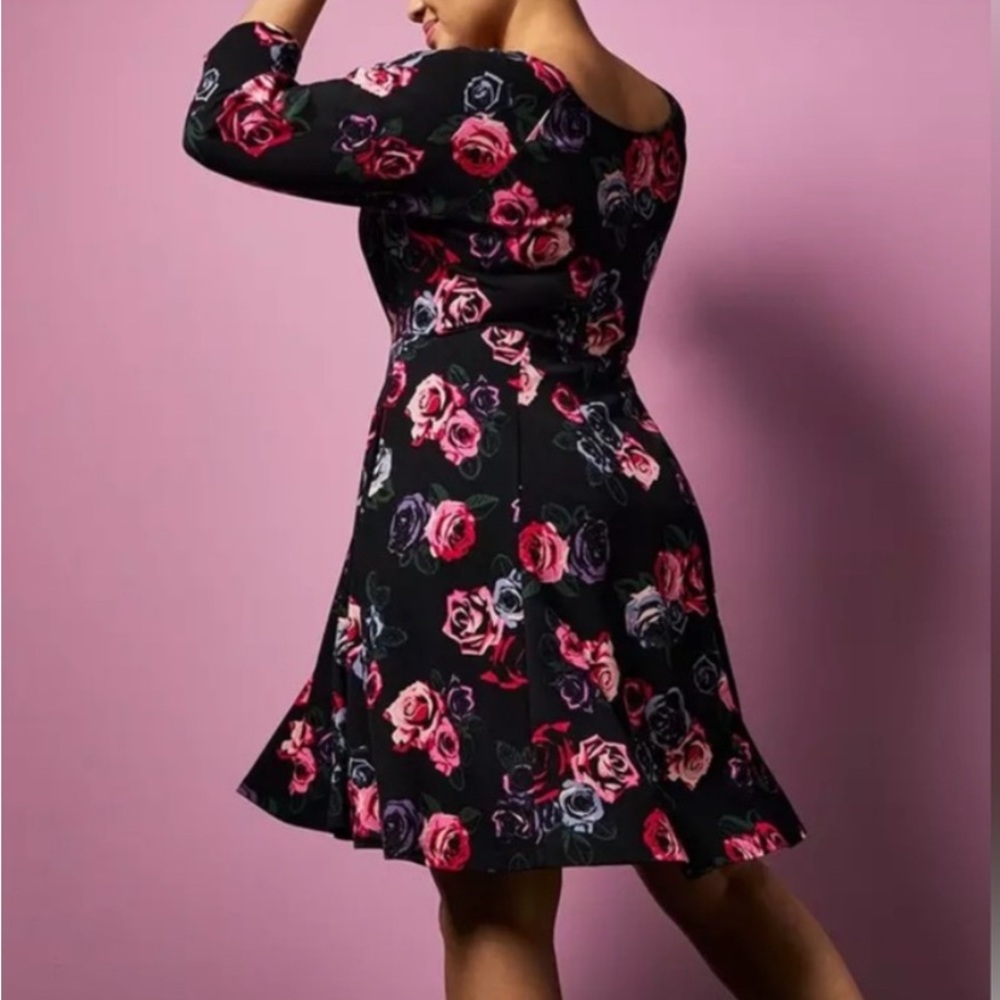 Torrid Betsey Johnson Rose print Ponte Skater Dress